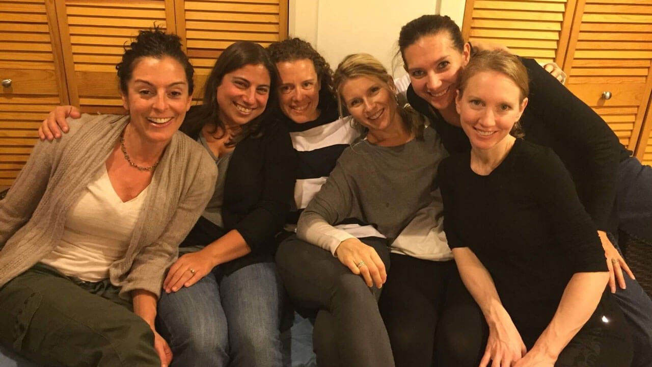 Quinnipiac alumna Linda Semple poses for a picture with friends from Quinnipiac