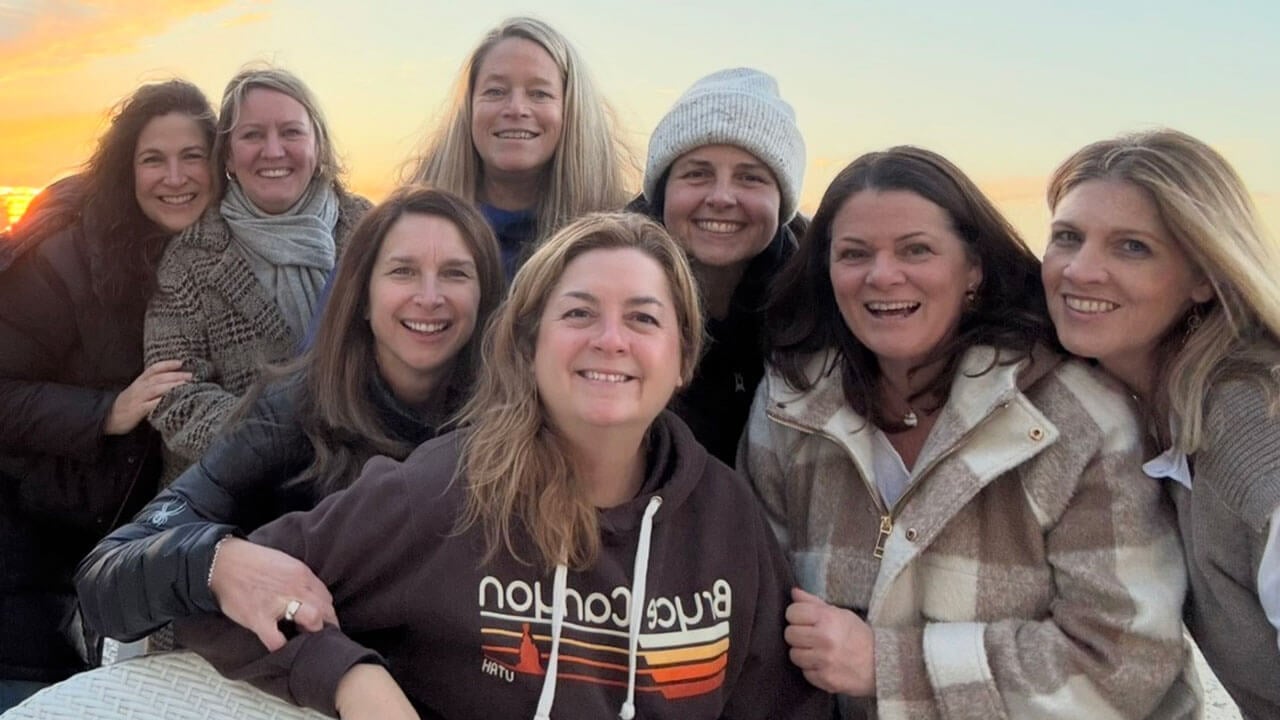 Quinnipiac alumna, Stacie Galicki, poses for a picture with her friends from Quinnipiac