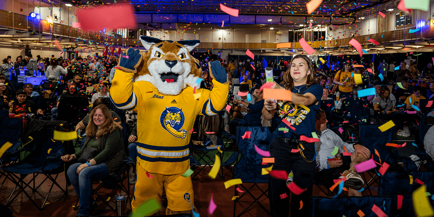 Boomer, alumni and families celebrate the launch of the For The Ambitious campaign during Bobcat Weekend 2024