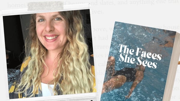 Flyer for new psychological thriller book The Faces She Sees by Elizabe Scozzari